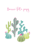 Bonne fête papi avec des cactus colorés